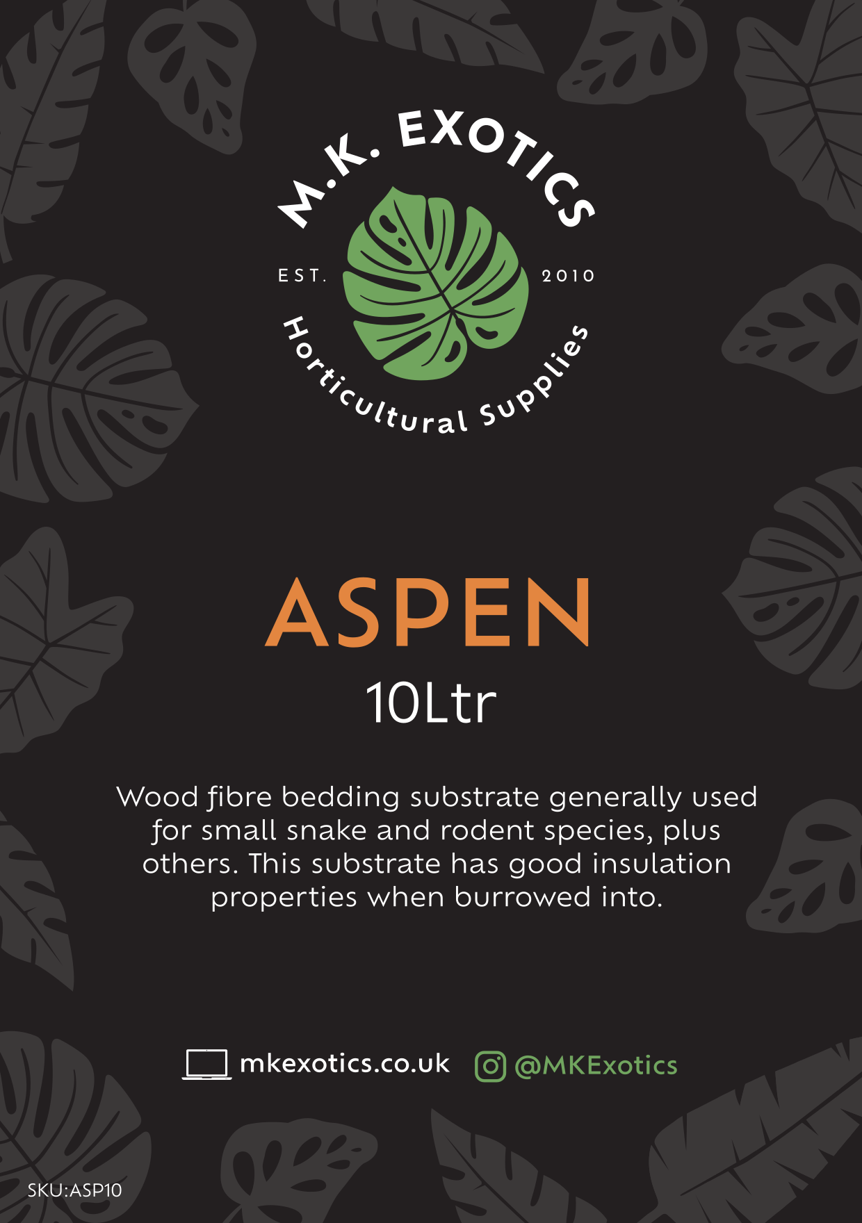 Aspen Bedding 10Ltr Reptile Substrate