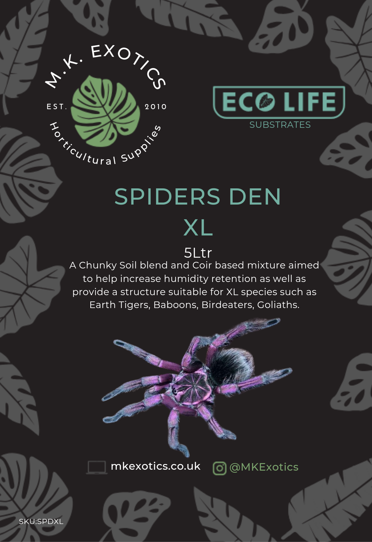 Eco Life Spiders Den XL 5Ltr Invertebrate Substrate – MK Exotics