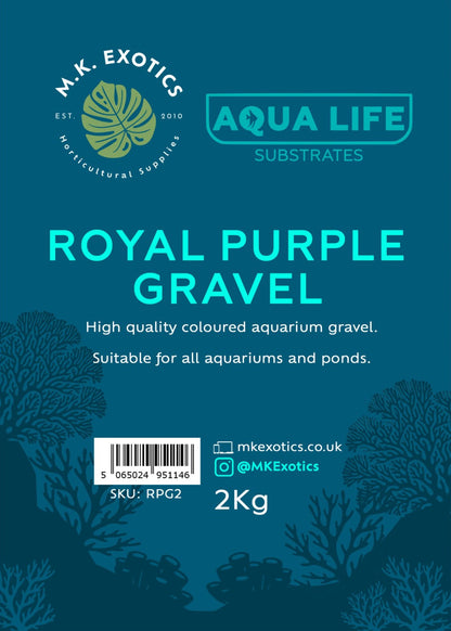 Aqualife Royal Purple Gravel 2Kg Aquatic Invertebrate Reptile Substrate