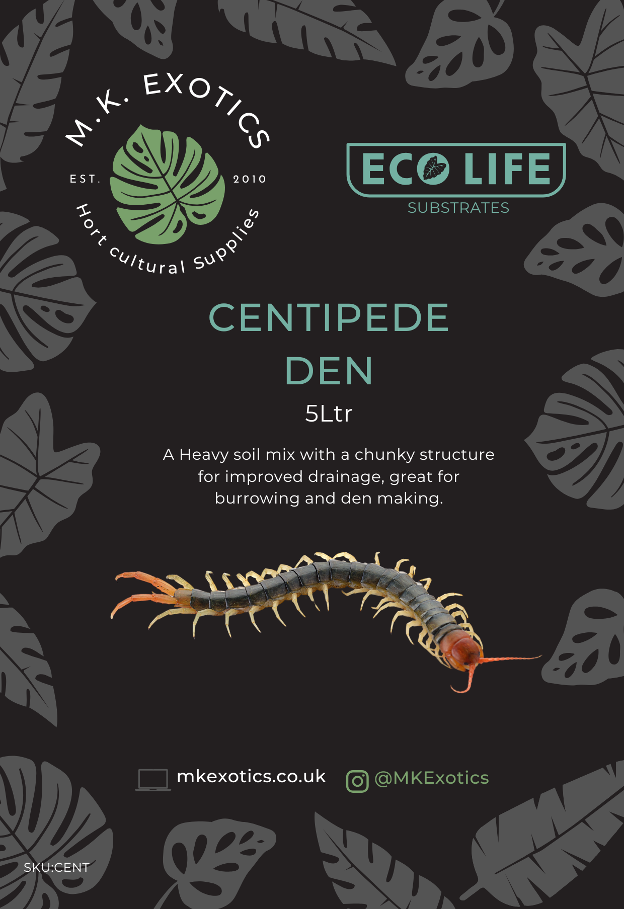 Eco Life Centipede Den 5Ltr Invertebrate Substrate