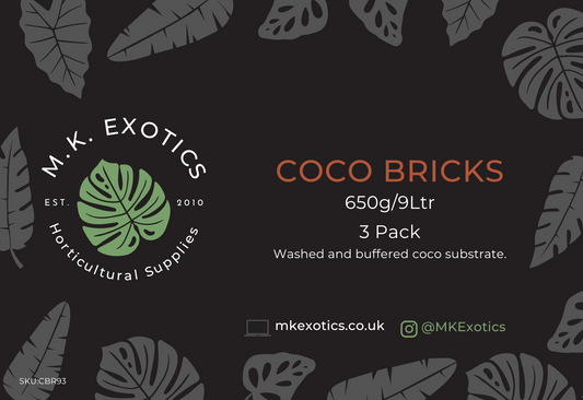 Coco Substrate Brick 650g 9Ltr 3 Pack Invertebrate and Reptile Substrate