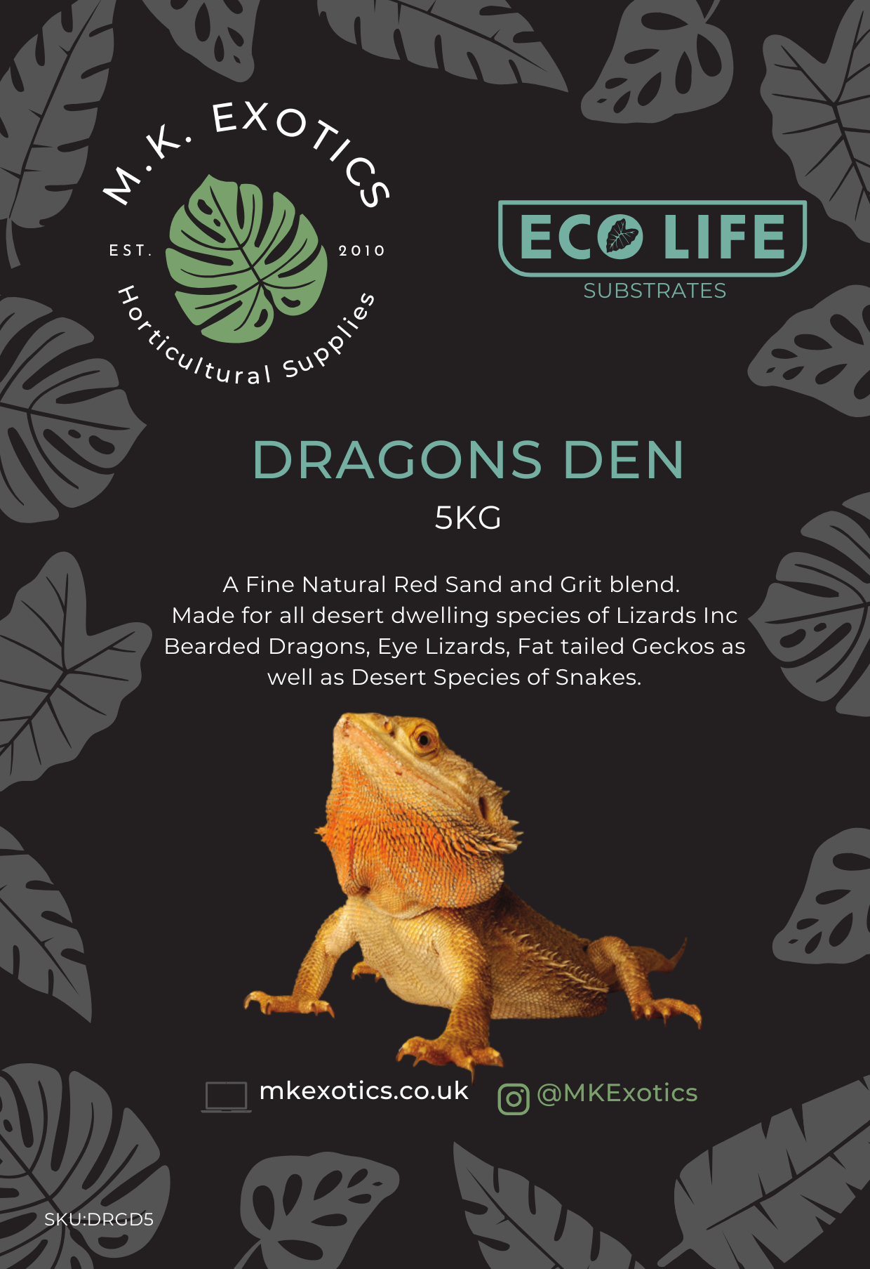 Eco Life Dragons Den 5Kg Invertebrate and Reptile Substrate