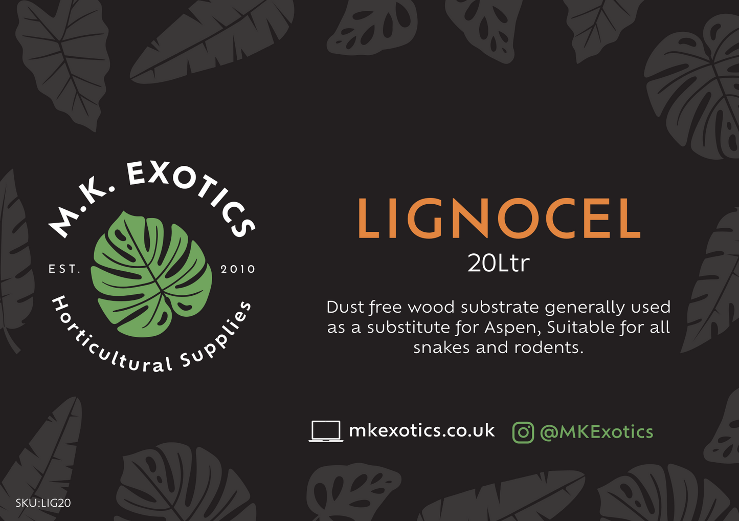 Lignocel Bedding 20Ltr Reptile Substrate