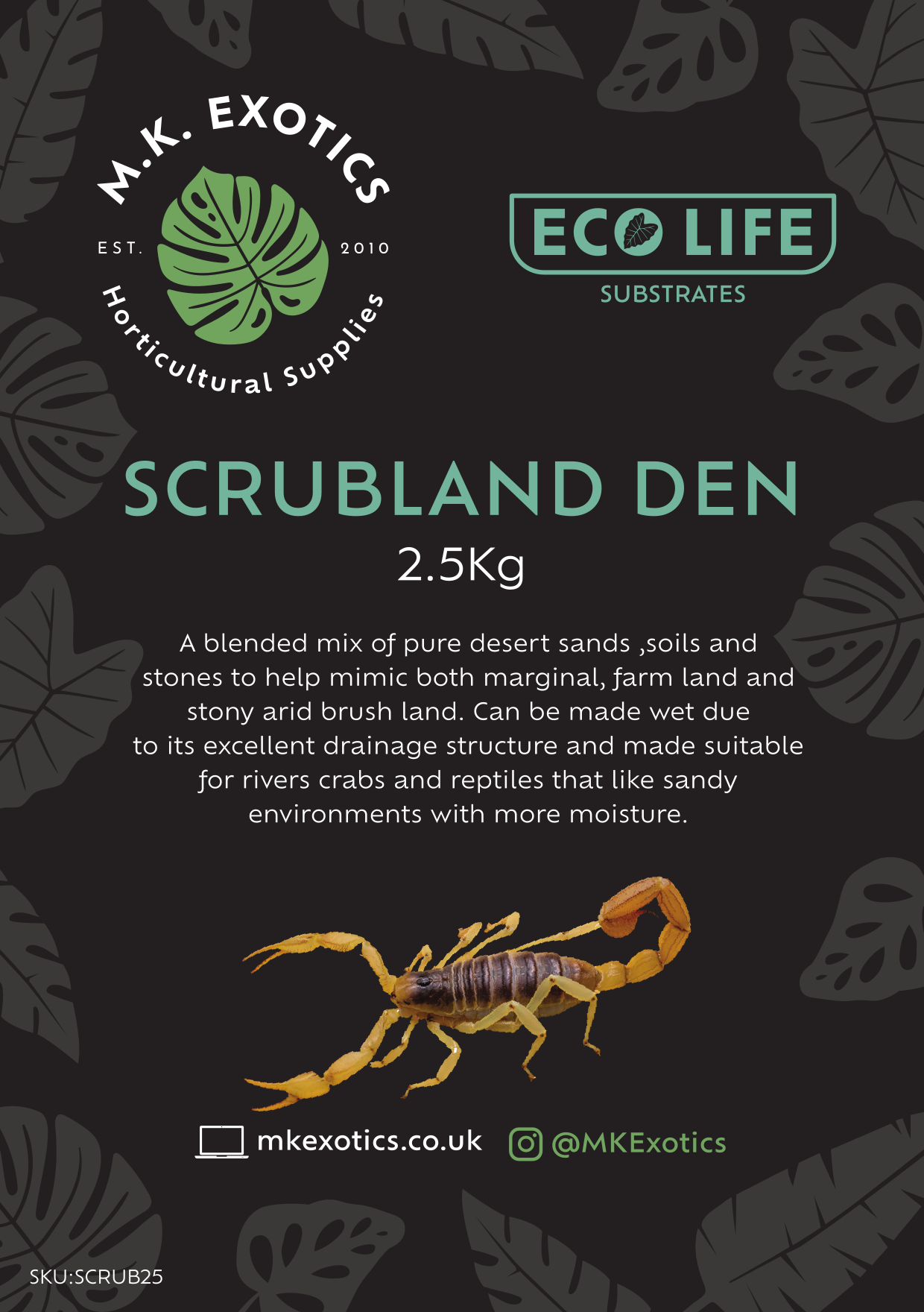 Eco Life Scrubland Den Invertebrate and Reptile Substrate